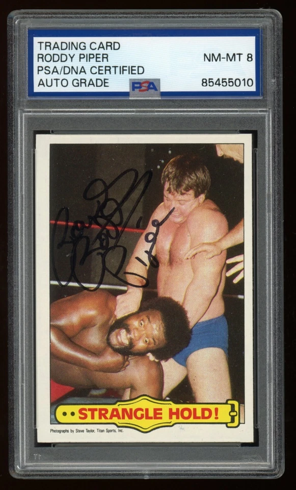 Rowdy Roddy Piper Signed PSA/DNA 1985 Topps WWF Auto Card #40 HOF 010 - Image 1 of 2