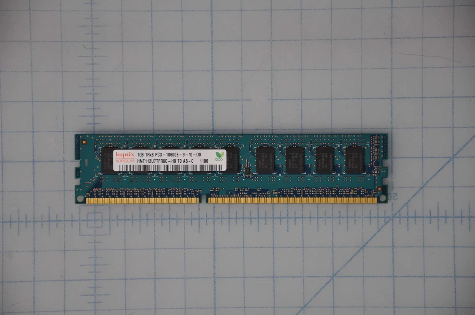 Hynix  1GB PC3-10600E DDR3-1333 1RX8, HMT112U7TFR8C-H9 - Image 1 of 1