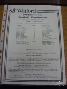 20/09/1989 Watford Reserves v Norwich City Reserves (single sheet). Any faults - Picture 1 of 1
