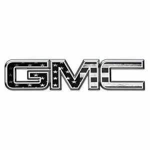 CJ 07-17 GMC Sierra Yukon B/W AMERICAN FLAG Front&Rear Emblem Overlay Kit Decal - Picture 1 of 1