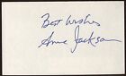 Carte d'index signée Anne Jackson signature vintage dédicacée AUTO 