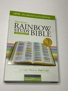 NIV Rainbow Study Bible, Purple LeatherTouch Indexed Brand New - Imagen 1 de 24
