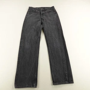 Vintage Levis 501 Jeans Mens 33x32 Black Denim Straight Leg Button Fly USA 90s - Picture 1 of 17