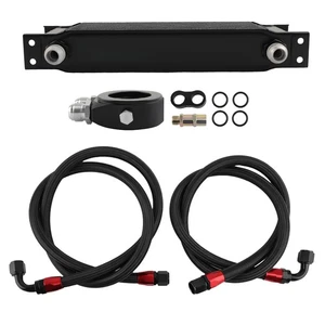 13 Row AN10 Oil Cooler w/ 3/4*16 & M20*1.5 Filter Adapter Hose Kits - Picture 1 of 12