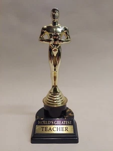 World's Greatest Teacher Trophy. Novelty Gift. 8.25" Tall - Picture 1 of 5