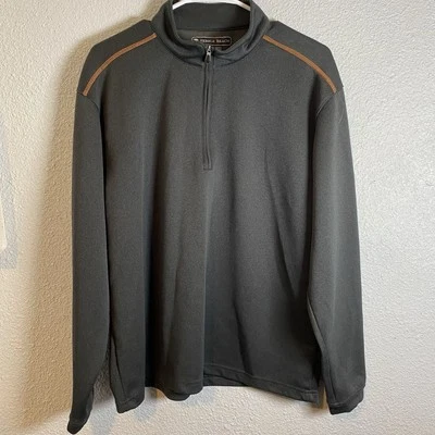Sudadera Pebble Beach Performance para hombre talla mediana gris oscuro 1/4 cremallera Foto 1 de 4