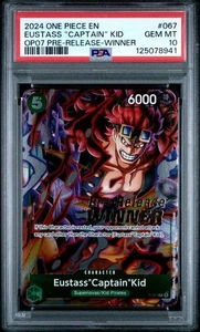 Eustass Captain Kid P-067 - One Piece OP07 Pre-Release Winner Promo - PSA 10 - Picture 1 of 2