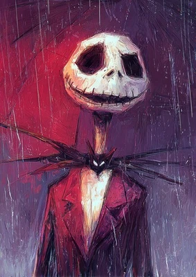 Jack Skellington  Art  Card 1/1 PaintOholic Signed ONE OF A KIND - Image 1 of 2