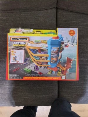 Matchbox Action Drivers Transportation Center With Taxi, Boat & Helicopter, USA  - Image 1 of 3