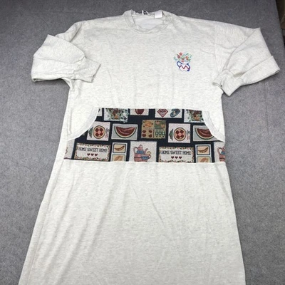 Camisón vintage de ocio para mujer grande floral hogar dulce hogar bolsillo años 90 Foto 1 de 4