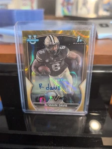 2022 Bowman Football Re'Mahn Davis Gold Auto #/50 - Picture 1 of 2