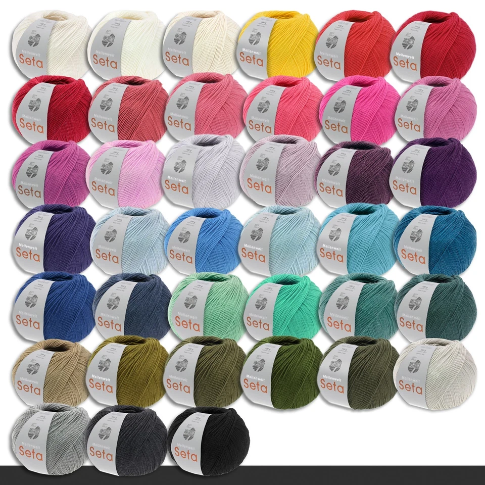 Lana Grossa 100 g Meilenweit 100 Seta Sockenwolle Merino Seide Garn 39 Farben - Bild 1 von 2