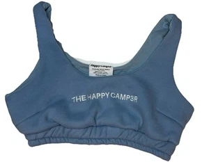 Happy Camper Sports Bra Small Blue THE HAPPY CAMP3R Organic Cotton Mental Health - Picture 1 of 5