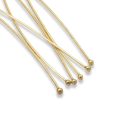 Antique Gold 2" Ball Head Pins 20 Gauge, 20-Pack Premium Jewelry Supplies Foto 1 de 4