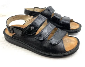 Finn bequeme schwarze Damen-Riemchensandalen Leder mit Schlangenmuster Gr. 40 / US 9 - Bild 1 von 11