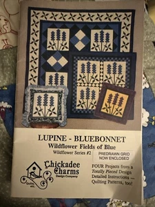 Dijes de garbanzo de costura de flores silvestres Lupine Bluebonnet 1995 - Imagen 1 de 4