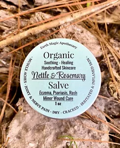 Stinging Nettle & Rosemary Infused Salve, Nettle Rosemary Healing Balm, 1oz - Picture 1 of 4