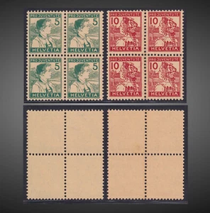 1915 PRO JUVENTUTE BLK OF 4 NEVER HINGED COSTUMES SCT.B2-B3 ZU.2-3 MI.128-129 - Picture 1 of 1