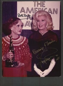 Foto 8x10 color autógrafo firmado Bette Davis & Ginger Rogers - Premios de la película - Imagen 1 de 2