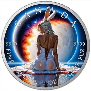 Canada 2025 Moon Rabbit Girl Naughty 1 oz silver coin 5 dollars (2) - Imagen 1 de 5