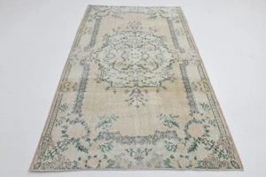 4.6x7.9 Ft Turkish Area Rug, Oushak Area Rug, Vintage Area Rug, 5x8 Area Rug - Picture 1 of 11
