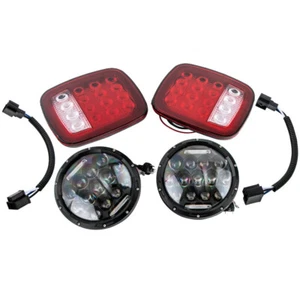 4Pcs 7 inch DC12V LED Headlights + Tail Lights Kit Fit For Jeep CJ-8 1981-1985 - Picture 1 of 12