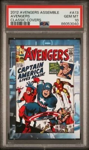 2012 AVENGERS ASSMBLE #A13 AVENGERS PSA 10 GEM MINT CLASSIC COVERS POP 5 - Picture 1 of 2