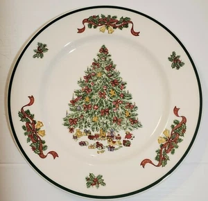 Victorian Christmas Johnson Bros 10 1/4" Plate Made in England 1992 Tree Holly - Picture 1 of 6