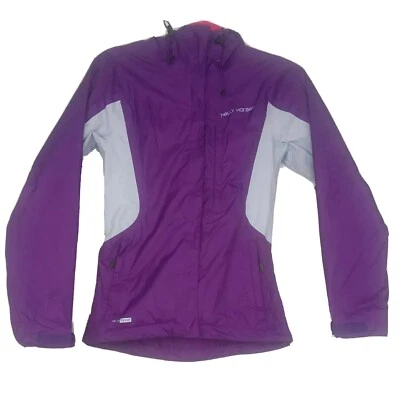 Chaqueta de lluvia Helly Hansen para mujer Helly Tech empaquetable púrpura cortavientos con capucha XS Foto 1 de 4