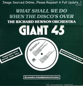 RICHARD HEWSON ORCHESTRA What Shall We Do When The Disco's Over (1978 US 12inch) - Imagen 1 de 1
