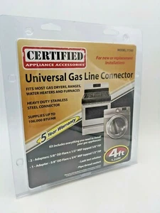 Certified Appliance 4ft. Universal Gas Dryer/Range Installation Connector Kit - Picture 1 of 4