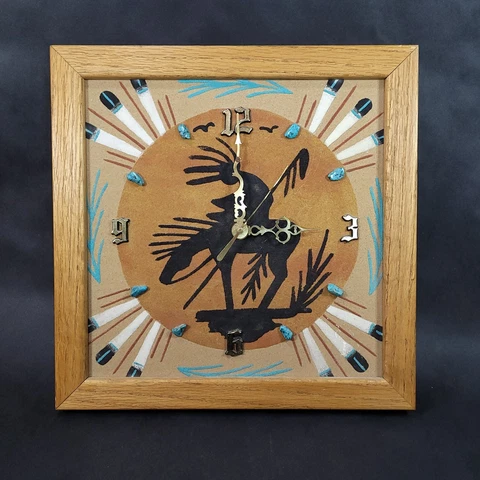 TURQUOISE Native American Indian Sand Art TRAIL OF TEARS Wall Clock LAST RIDE Cover