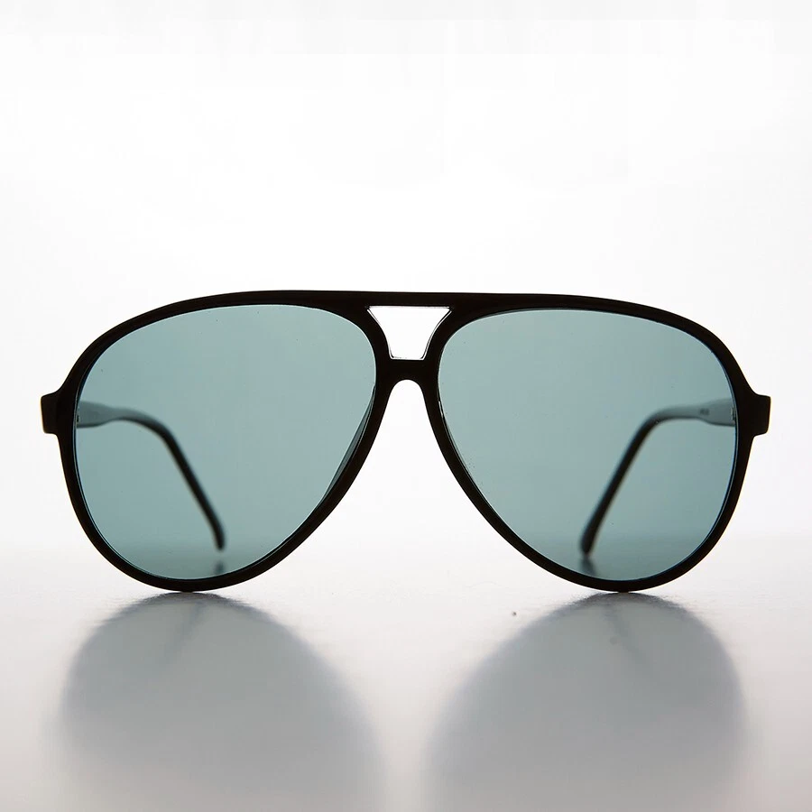 Gafas de sol vintage de aviador con lentes de vidrio polarizado negro - Hama Foto 1 de 3