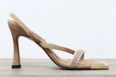 Good American THE STANDOUT SQUARE TOE HEEL GA022S-X SUEDE NUDE002 Size 7 1/2 - Image 1 of 4