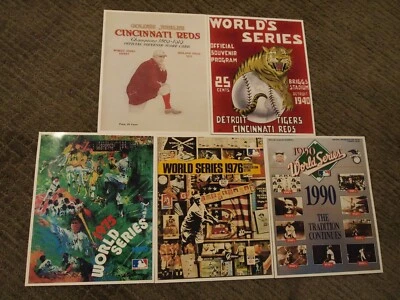 Cincinnati Reds Program Cover 8x10 Photos for all 5 World Series Wins: 1919-1990 - Image 1 of 4