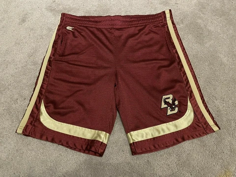 Boston College Eagles Mens Large Athletic Shorts Sports NCAA BC Maroon Gold Logo Cover