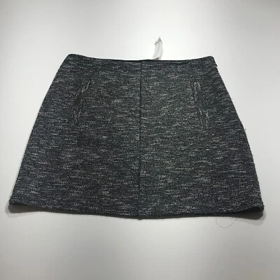 NWT Banana Republic Skirt Womens Size 12 Black Silver Woven Boucle A-Line Short - Image 1 of 4