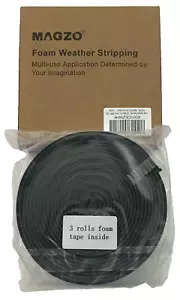 Foam Seal Tape-3 Rolls, 1/2 Inch Wide X 1/8 Inch Thick High Density Foam Strip  - Picture 1 of 6