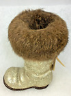 2019 NEW Ino Schaller Bayern Papier Mache Gold Beaded Boot Candy Container 9"