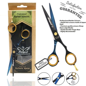 Tijeras de corte de pelo Sharpend de 6,5" de corte profesional de peluquería salón con borde de afeitar - Imagen 1 de 12