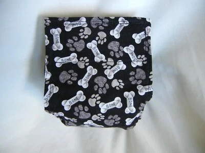 Pañales contorneados envolventes con banda para el vientre para perro cachorro forrados de franela masculina 16" x 4,5" HUESOS Foto 1 de 4