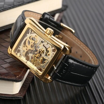 WINNER Men's Mechanical Hand Wind Wind-up Skeleton Dial Dress Wrist Watch Luxury - Image 1 of 4