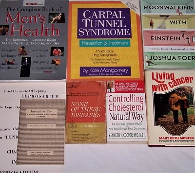 Moonwalk Einstein Cancer Cholesteral Carpal Tunnel Mens Health Leprosy  BOOK LOT - Image 1 of 4