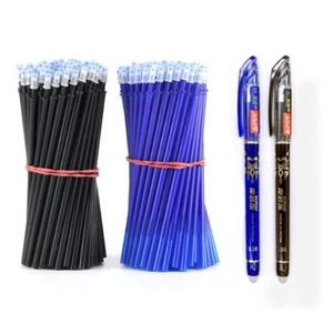 2 Bolígrafos De Gel Tinta Negra Azul 0,5mm + 50 Repuesto Borrable Varilla Pluma - Bild 1 von 9
