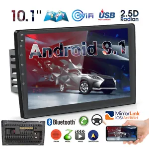 10.1" Android9.1 Car Stereo Radio GPS Navi MP5 Player Double 2Din WiFi Quad Core - Picture 1 of 12