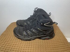 Salomon X Ultra 3 Mid Mens Sz 9 410439 Black Lace Up Trail Hiking Boots Shoe