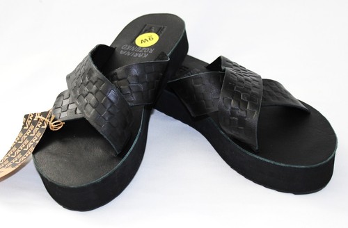 Vans Donna Karina Rozunko Strap Mega Platform Nero Taglia 9 Nuovo senza scatola