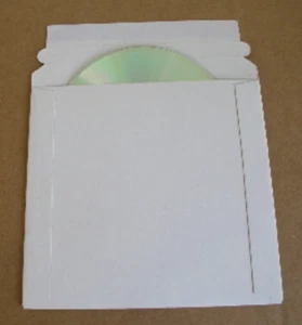 100 PCS 6 1/4" 25 PT WHITE CARDBOARD CD/DVD MAILER W/SEAL JS92T, FREE SHIPPING - Picture 1 of 1
