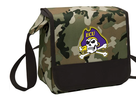 ECU Camo Lunch Bag East Carolina Pirates Cooler Lunchbox COOL MESSENGER STYLE! Cover