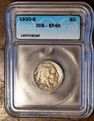 1920-S 5c Buffalo Nickel EF 40 ICG # 4444201 + Bonus - Image 1 of 2